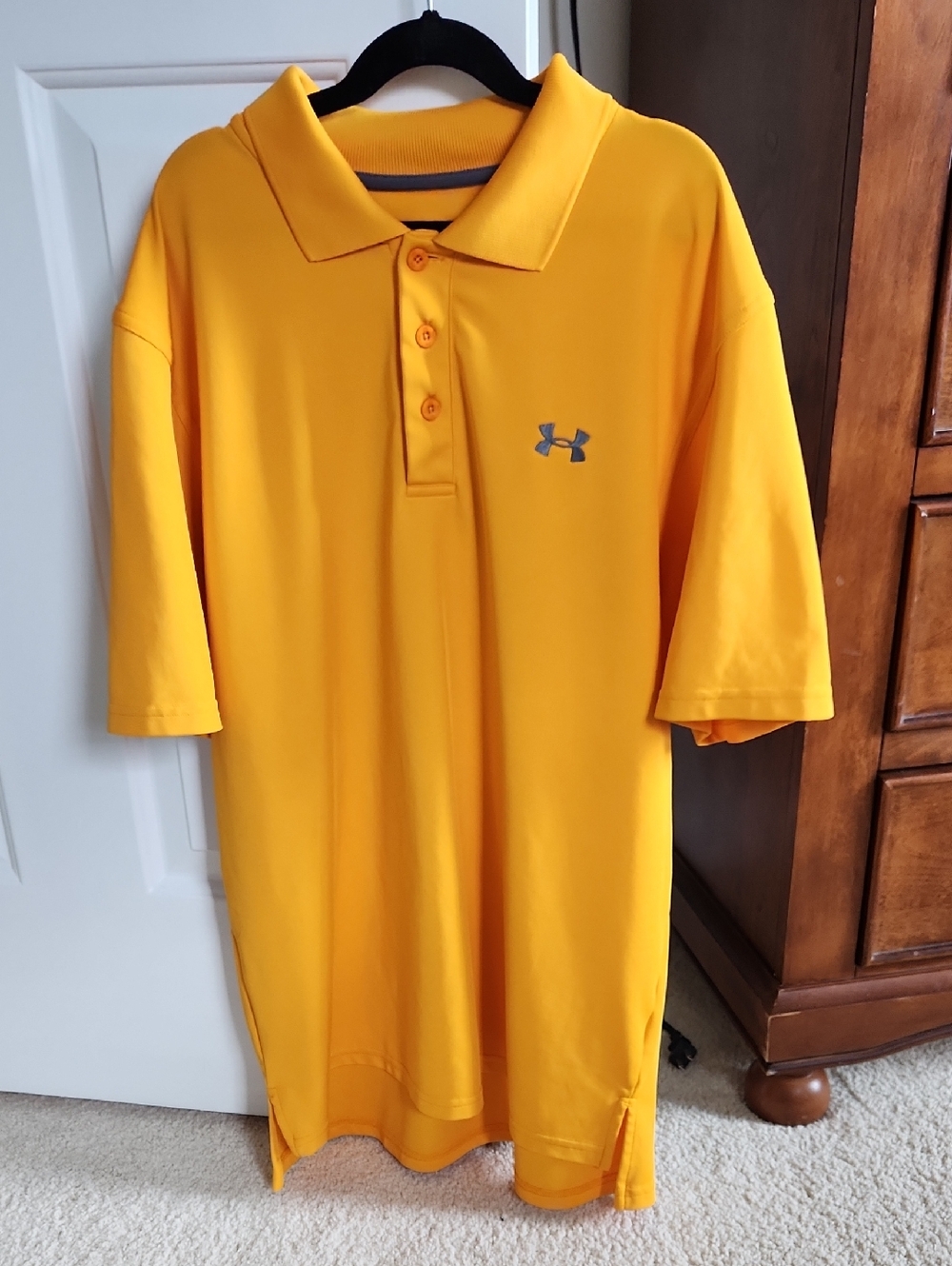 Mens Under Armour Yellow Athletic Polo Shirt
